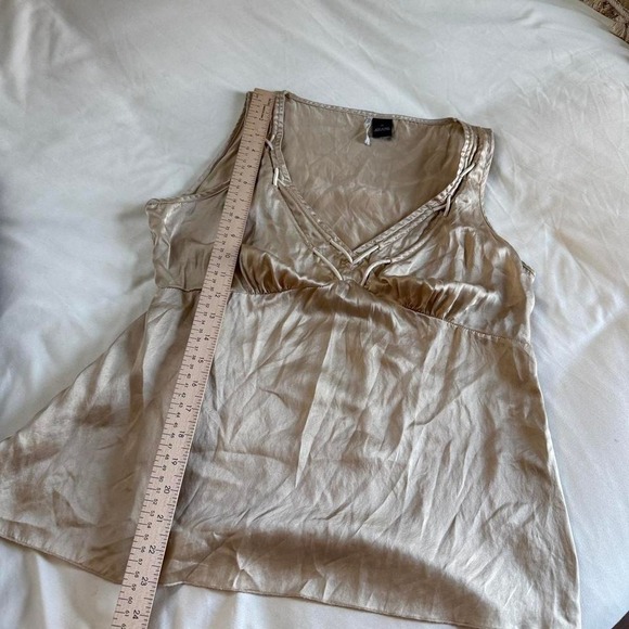 silk cream cami  y2k mac and jac 100% silk cream cami size 12 - Picture 5 of 7
